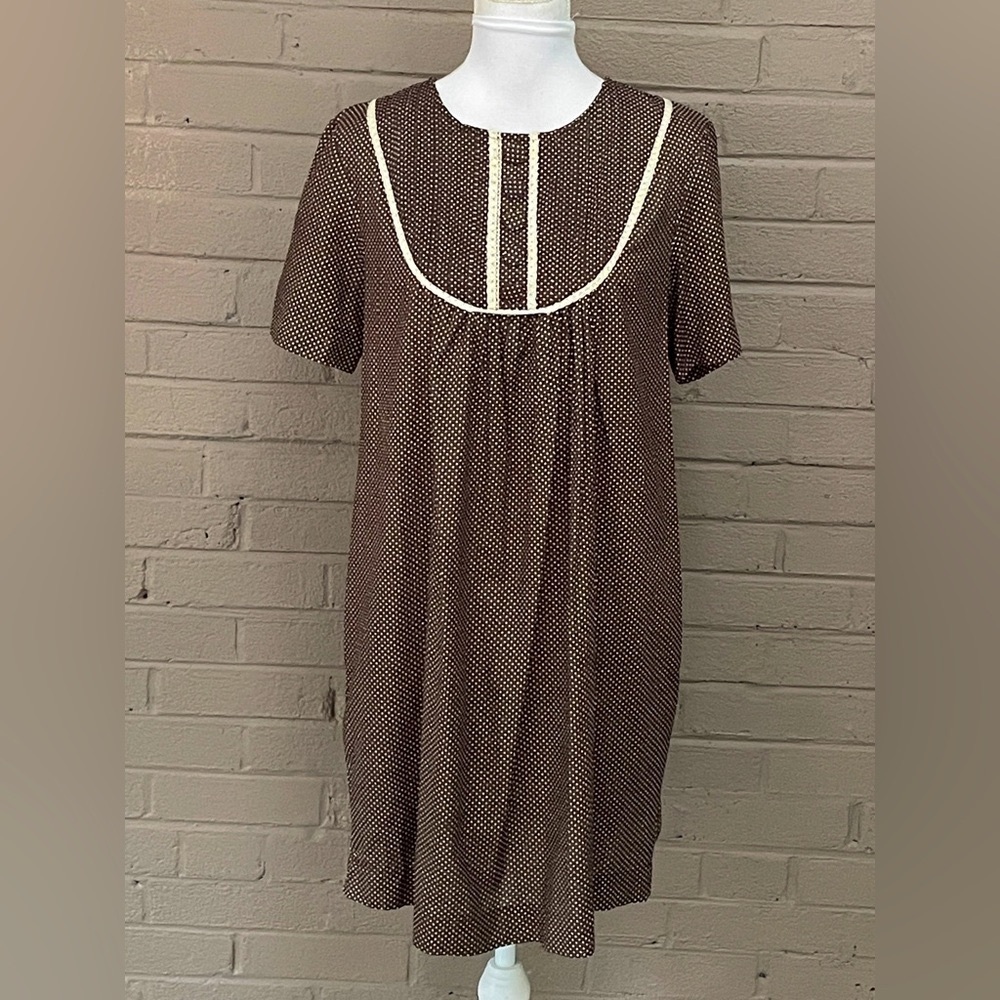 H&M Vintage Inspired brown polka dot dress 10